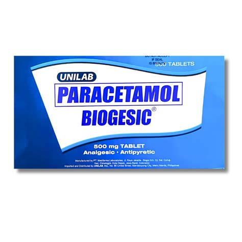 Biogesic Paracetamol 500mg 10 Tablets .